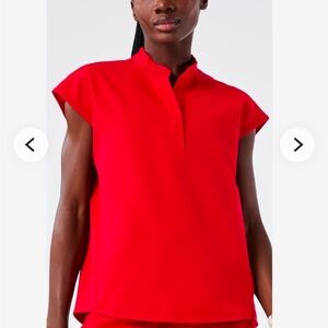 BRAND NEW FIGS Women's Red Rafael Scrub Top XS